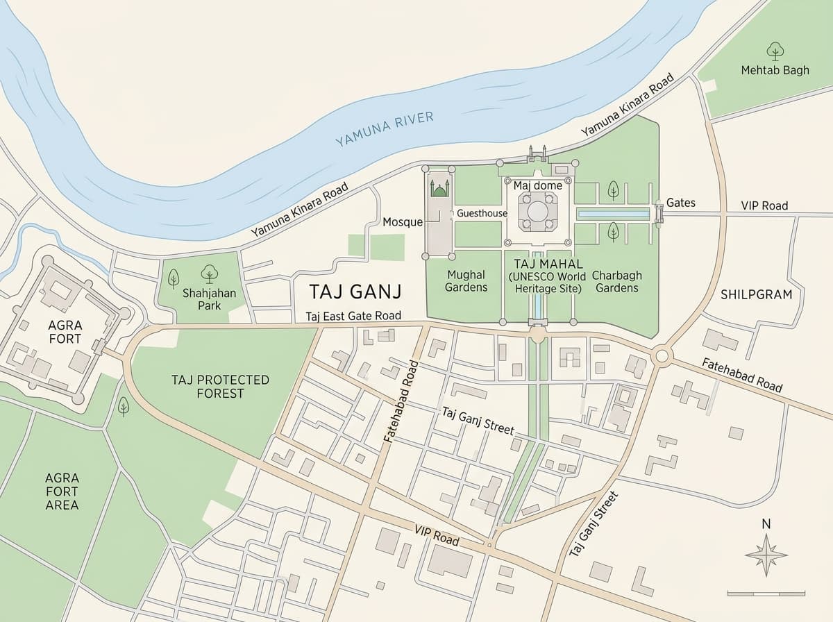 Tajganj Agra Workshop Location Map